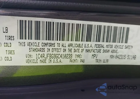 2016 Jeep Grand Cherokee Limited from USA, damaged, VIN 1C4RJFBG9GC410239